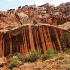 Desert varnish on cliff wall