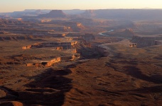 Grand View Point, Canyonlands. The confluence of the Green River (seen here) with the Colorado River is several miles south.