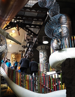 Main staircase with giant slinky