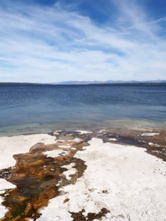 Geyser runoff meets Yellowstone Lake
