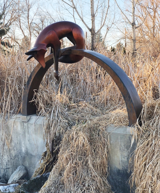 Pause for Reflection, by Laurel Peterson Gregory, Benson Sculpture Garden